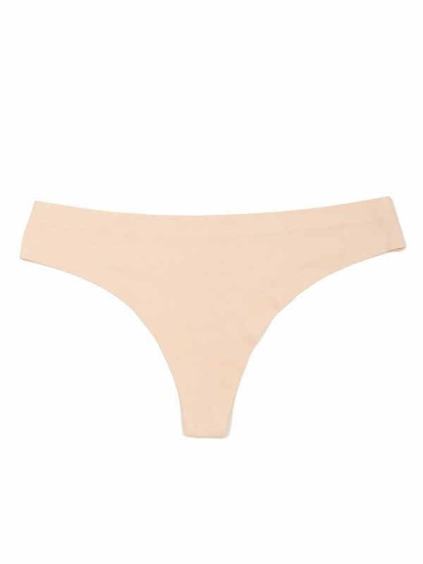 Beige seamless thong