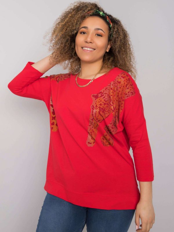 Red blouse with Ginevra applique