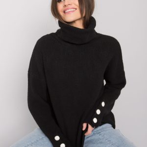 Women's black turtleneck sweater Emrie RUE PARIS