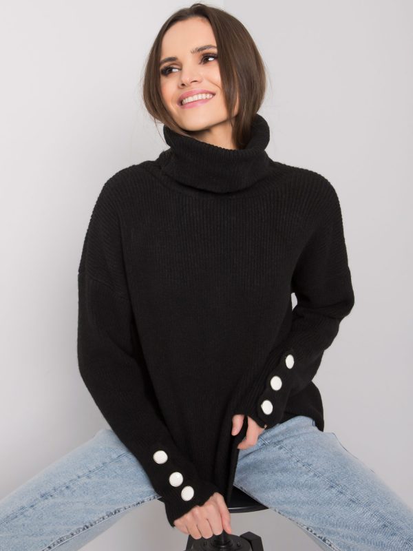 Women's black turtleneck sweater Emrie RUE PARIS