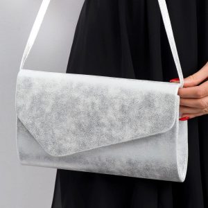 Silver eco leather clutch