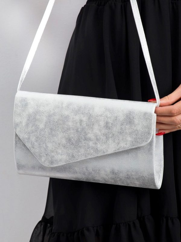 Silver eco leather clutch