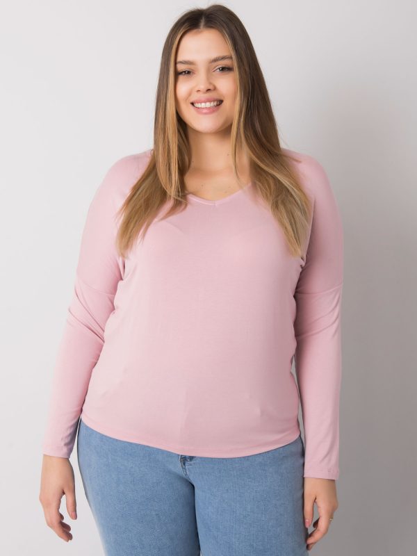 Pink plain blouse plus size Elisa