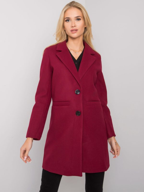 Burgundy Dalida coat