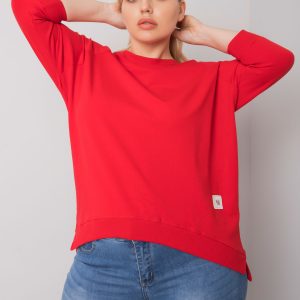 Ninetta Red Plus Size Cotton Sweatshirt