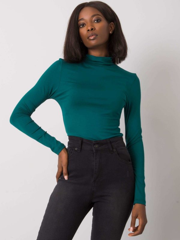 RUE PARIS Dark green Cassie blouse