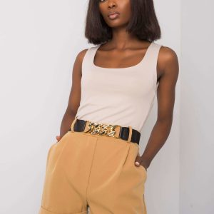 Camel Shorts with Laurell Strap