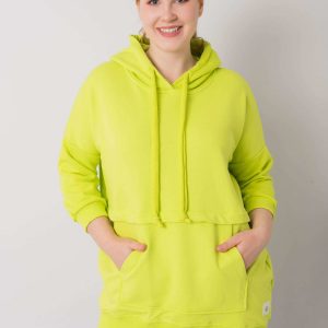 Lime plus size sweatshirt with Gioia pocket