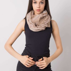 Dark beige scarf with peas