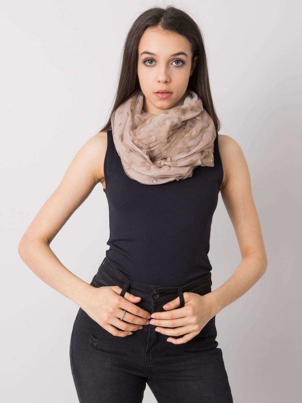 Dark beige scarf with peas