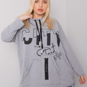 Grey melange plus size hoodie Hackney