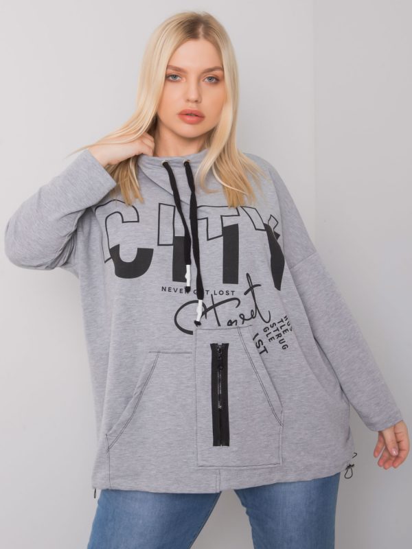 Grey melange plus size hoodie Hackney