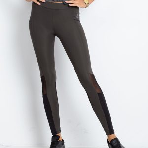 TOMMY LIFE Khaki-Black Sports Leggings