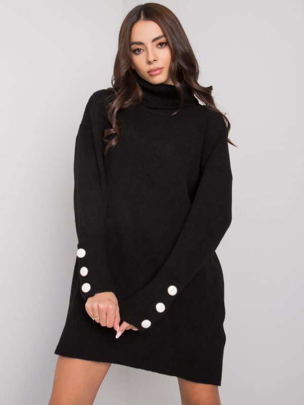 Irvette RUE PARIS black turtleneck dress