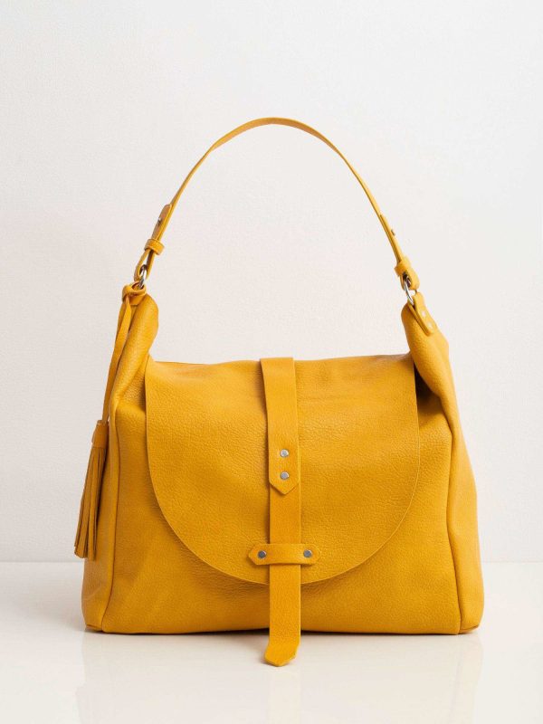 Yellow Large Bag With Cosmetic Bag