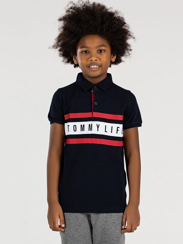 TOMMY LIFE black polo shirt for boy