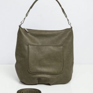 Khaki handbag faux leather