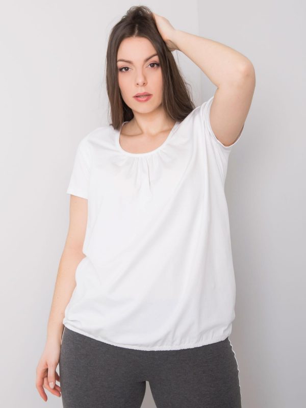 Celeste Cotton White Plus Size Blouse