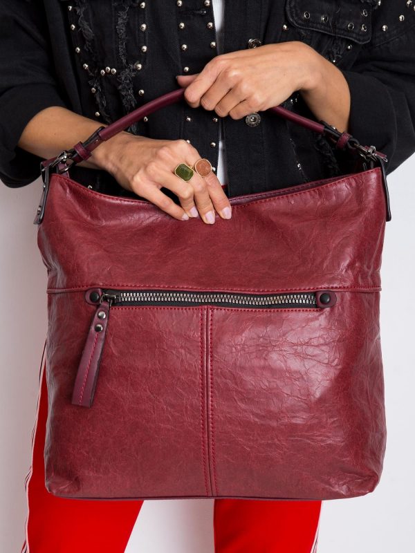 Burgundy large women's bag