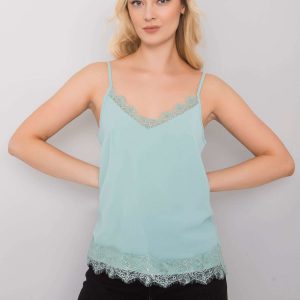 Women's mint top with Leyla lace