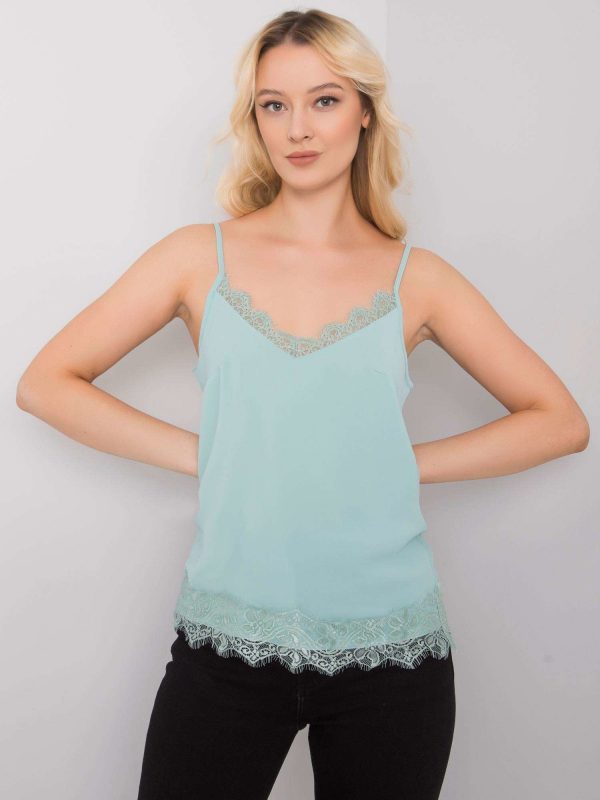 Women's mint top with Leyla lace