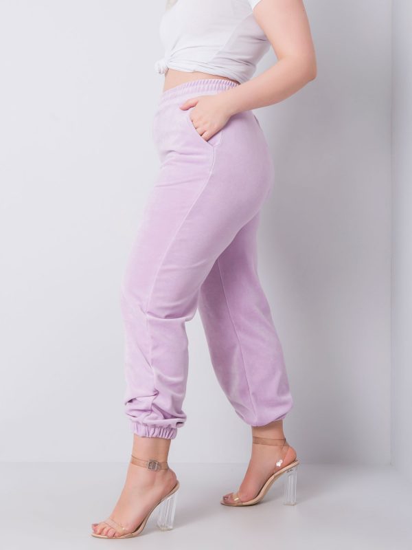 Light purple velour sweatpants Jackie RUE PARIS