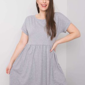 Grey Melange Cotton Plus Size Molly Dress