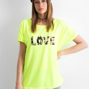 Fluo yellow loose t-shirt Lovers