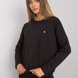 Black Basic Blouse with Norine Pocket