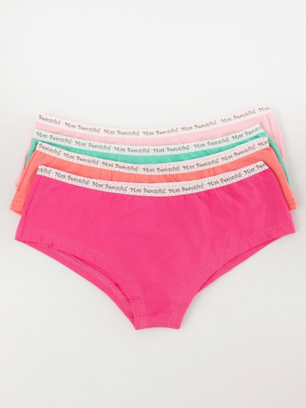 Colorful panties with print on the back 4-pack