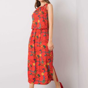 Red dress with print Amaranta RUE PARIS