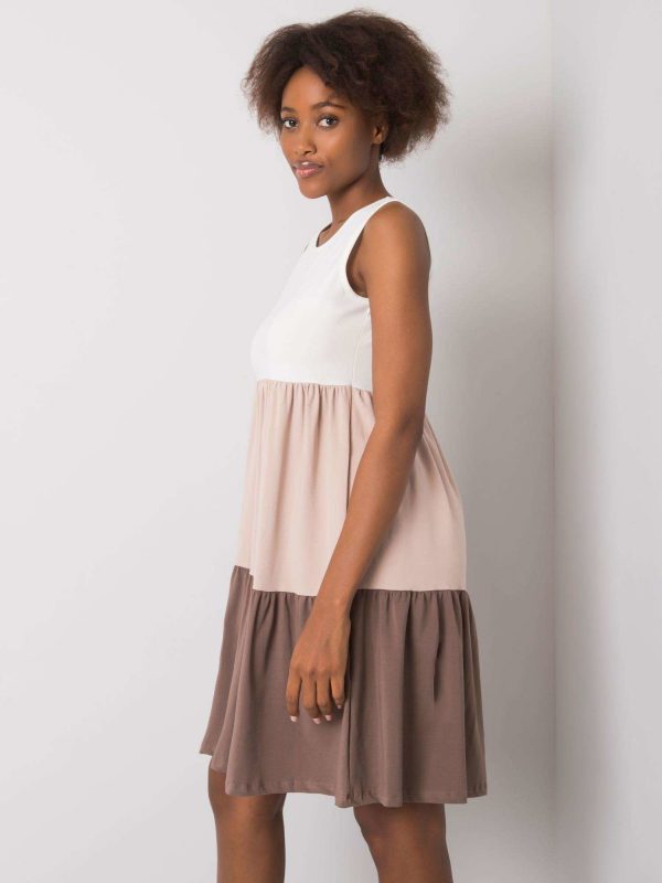 Ecru-beige cotton dress Sheyla RUE PARIS