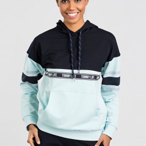 TOMMY LIFE Navy Blue-Mint Sweatshirt