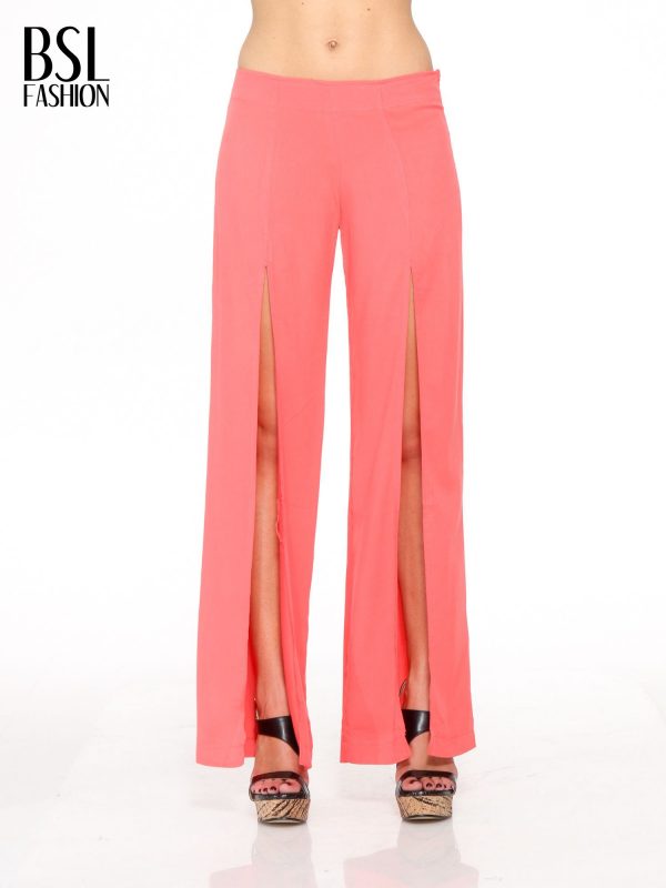 Coral wide bells culottes with slits