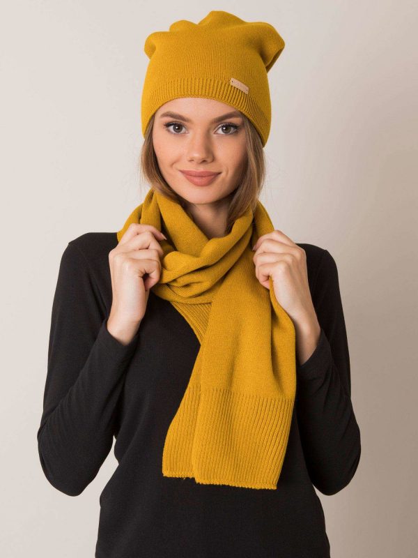 RUE PARIS mustard knitted set