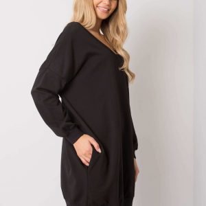 Nayla black V-neck sweatshirt