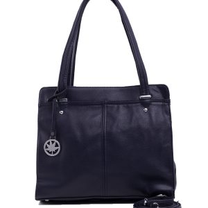 Navy blue eco-leather city bag