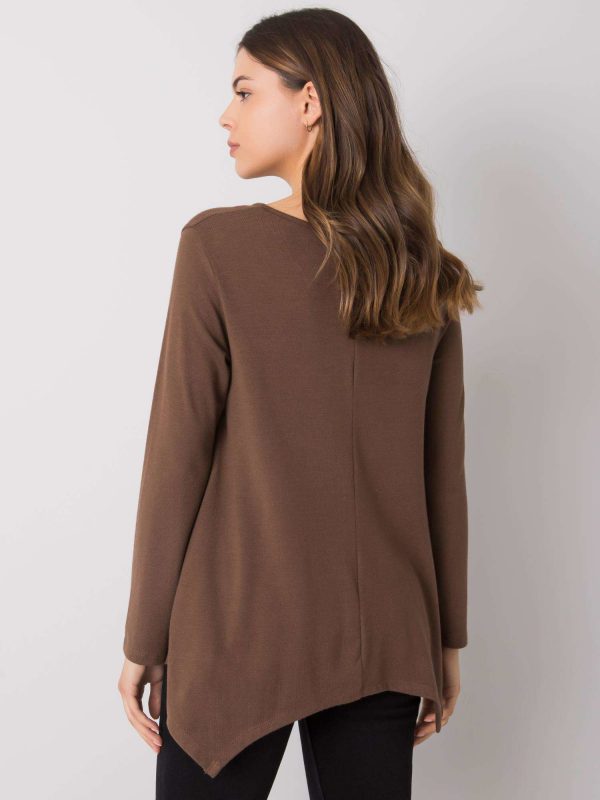 Brown asymmetrical blouse Zarita