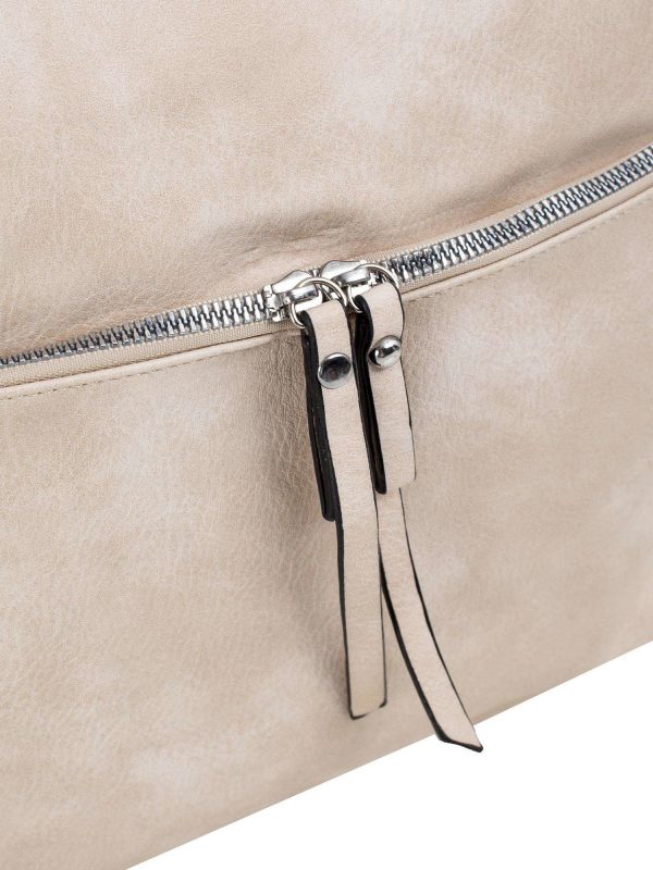 Beige eco leather ladies handbag