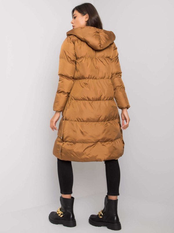 Brown quilted jacket with hood Starlet