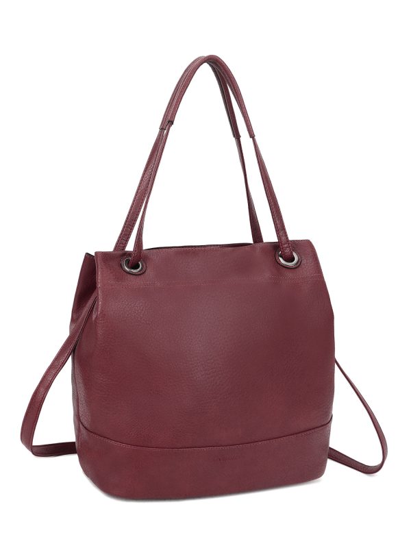 Burgundy bag with detachable strap LUIGISANTO