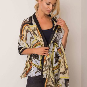 Yellow scarf with print