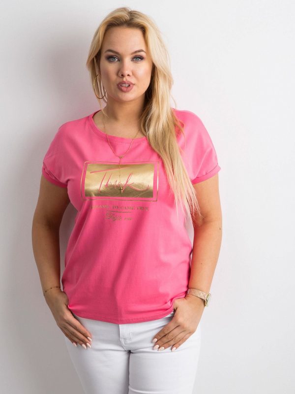Pink T-shirt with plus size print