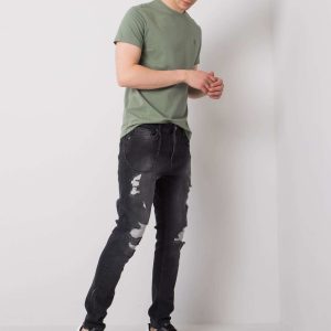 Men's Black Jeans with Blake Rubbed