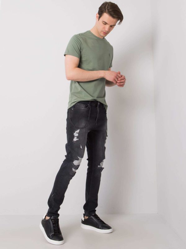 Men's Black Jeans with Blake Rubbed