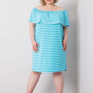 Annabel's Blue Plus Size Striped Dress