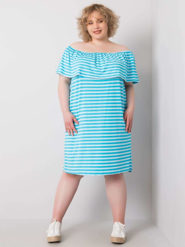 Annabel's Blue Plus Size Striped Dress