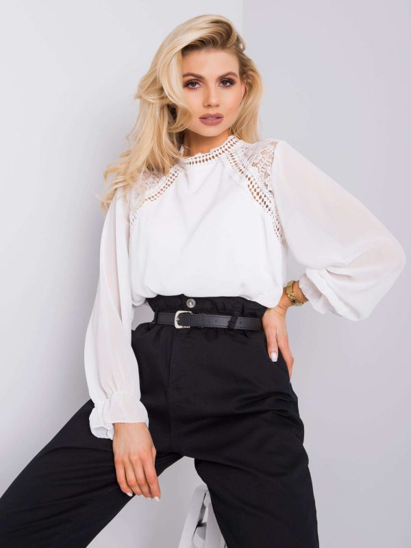 White blouse with lace Abeni