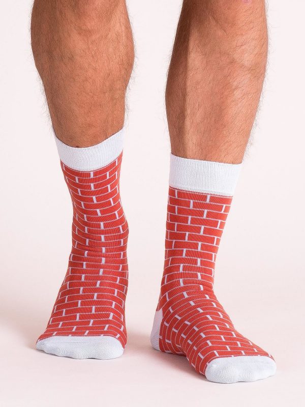 Brick socks with pattern