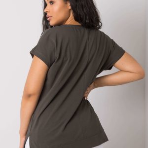 Dark khaki blouse plus size Shanna